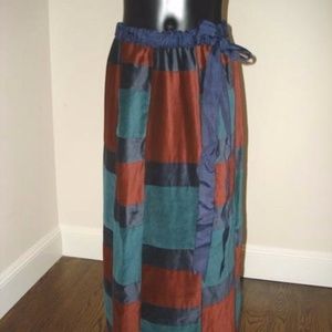 vintage Mr Hank Velvet Patchwork skirt long formal
